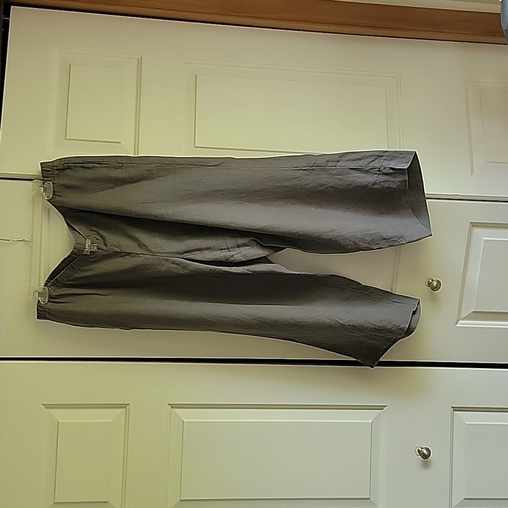 JJill Linen Crop Pants Slate Grey XL
